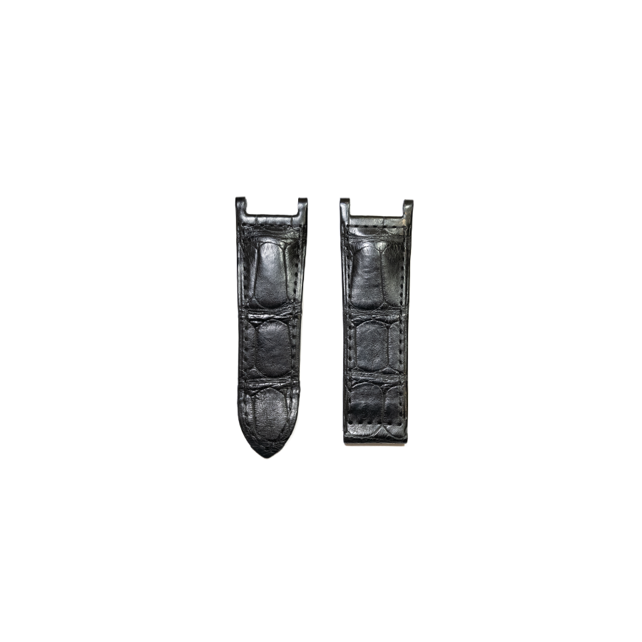 Cartier KD1H Alligator Strap - Mat Black