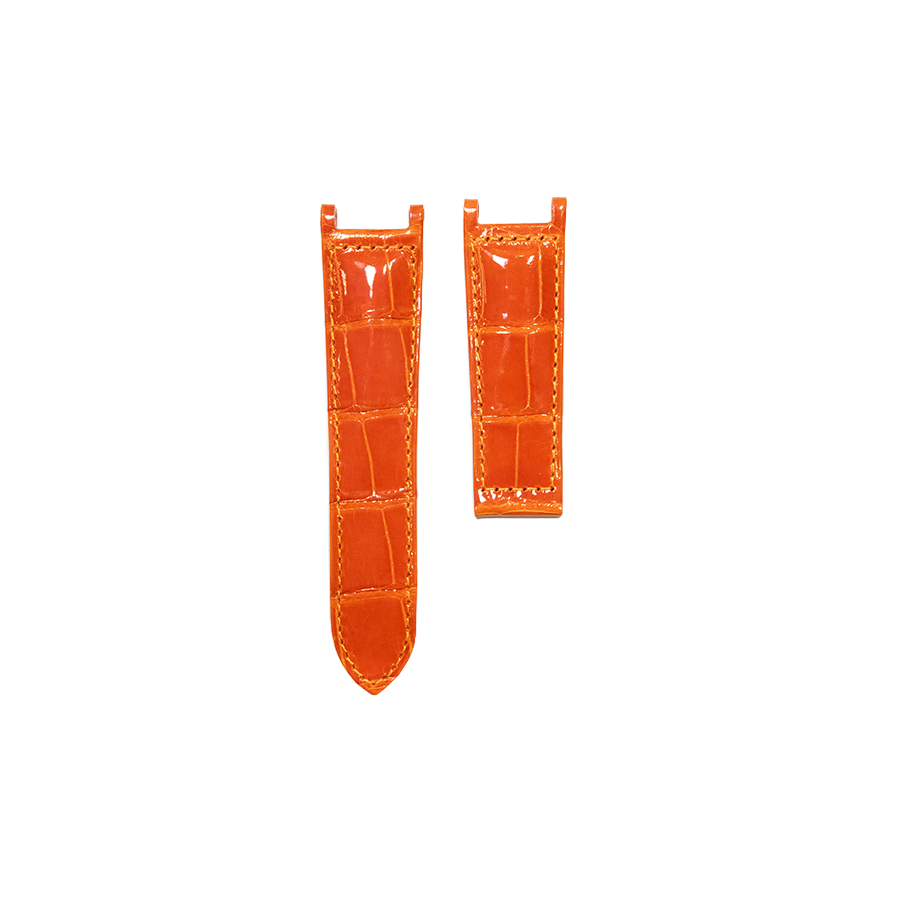 Cartier KD1H Alligator Strap - Shiny Orange