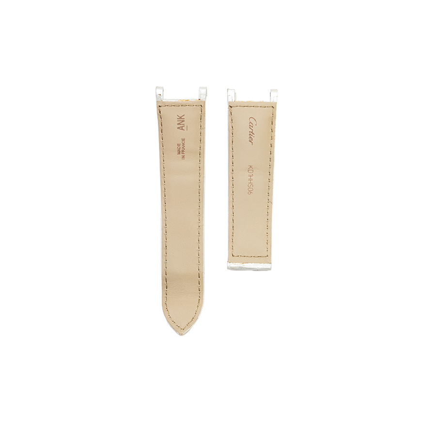 Cartier KD1H Alligator Strap - Pearl White Silver