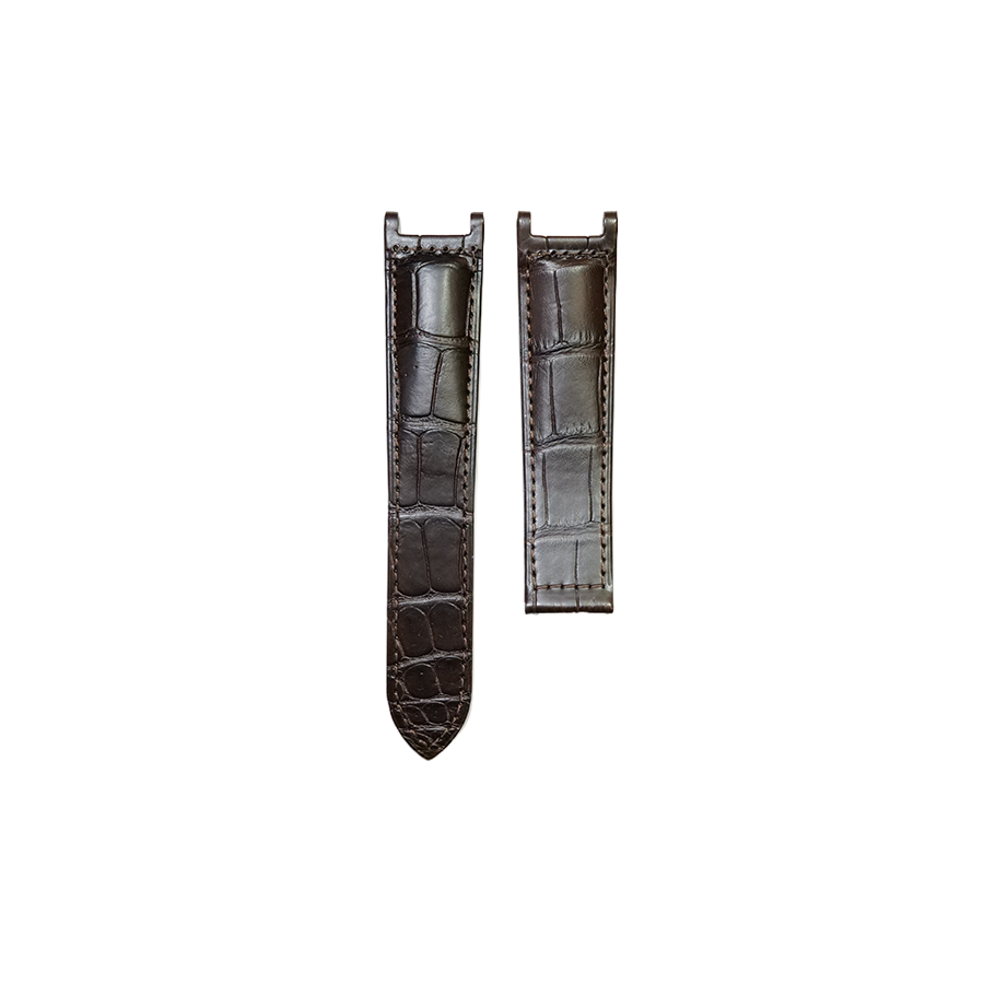 Cartier KD1H Alligator Strap - Mat Dark Brown