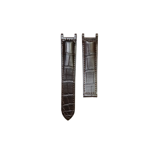 Cartier KD1H Alligator Strap - Mat Dark Brown