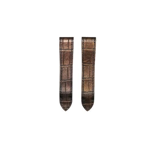 Cartier KD1M Alligator Strap - Brown Silver