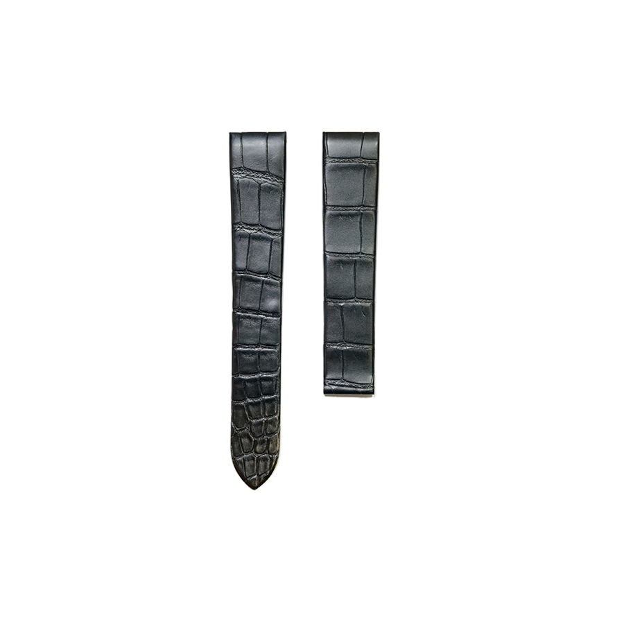 Cartier KD1L Alligator Strap - Mat Black