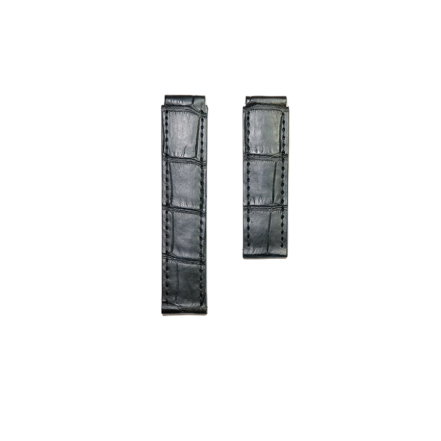 Cartier KD1F Alligator Strap - Mat Black