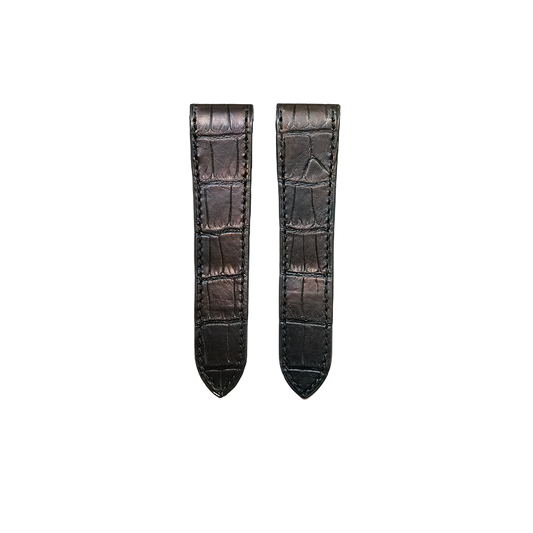 Cartier KD1I Alligator Strap - Silver Dark Brown