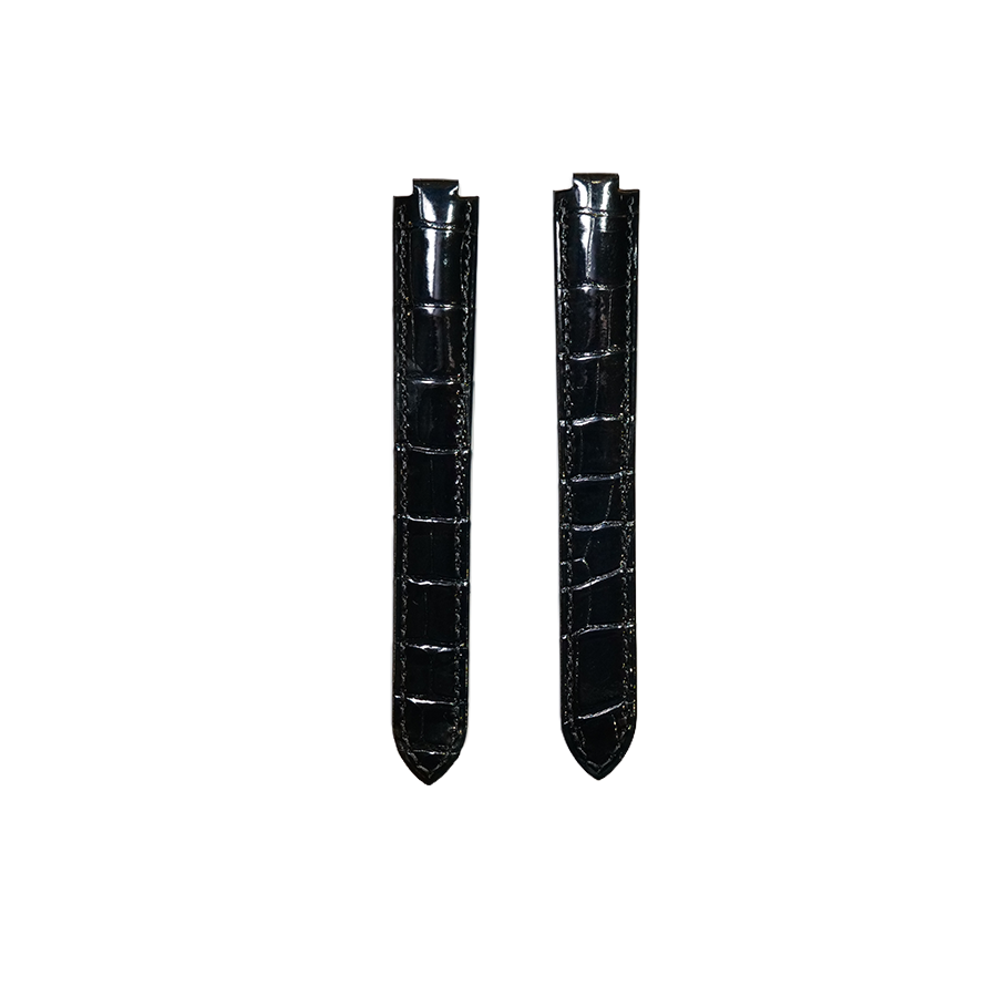 Cartier KD4N Alligator Strap - Shiny Black