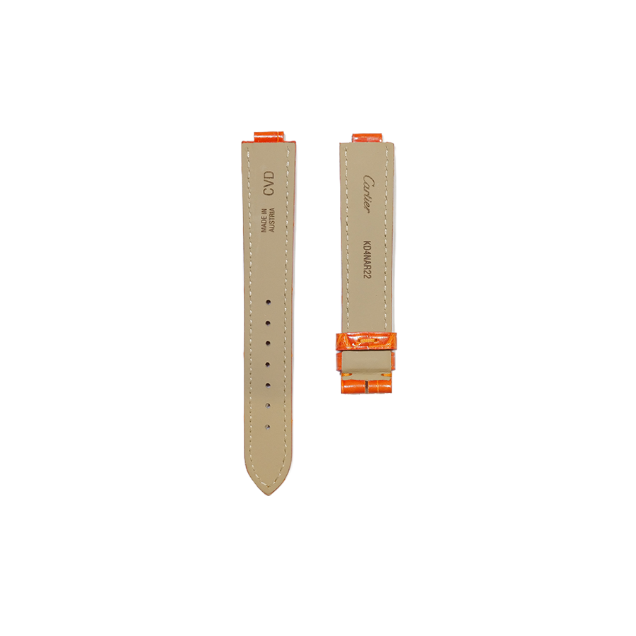 Cartier KD4N Alligator Strap - Shiny Orange