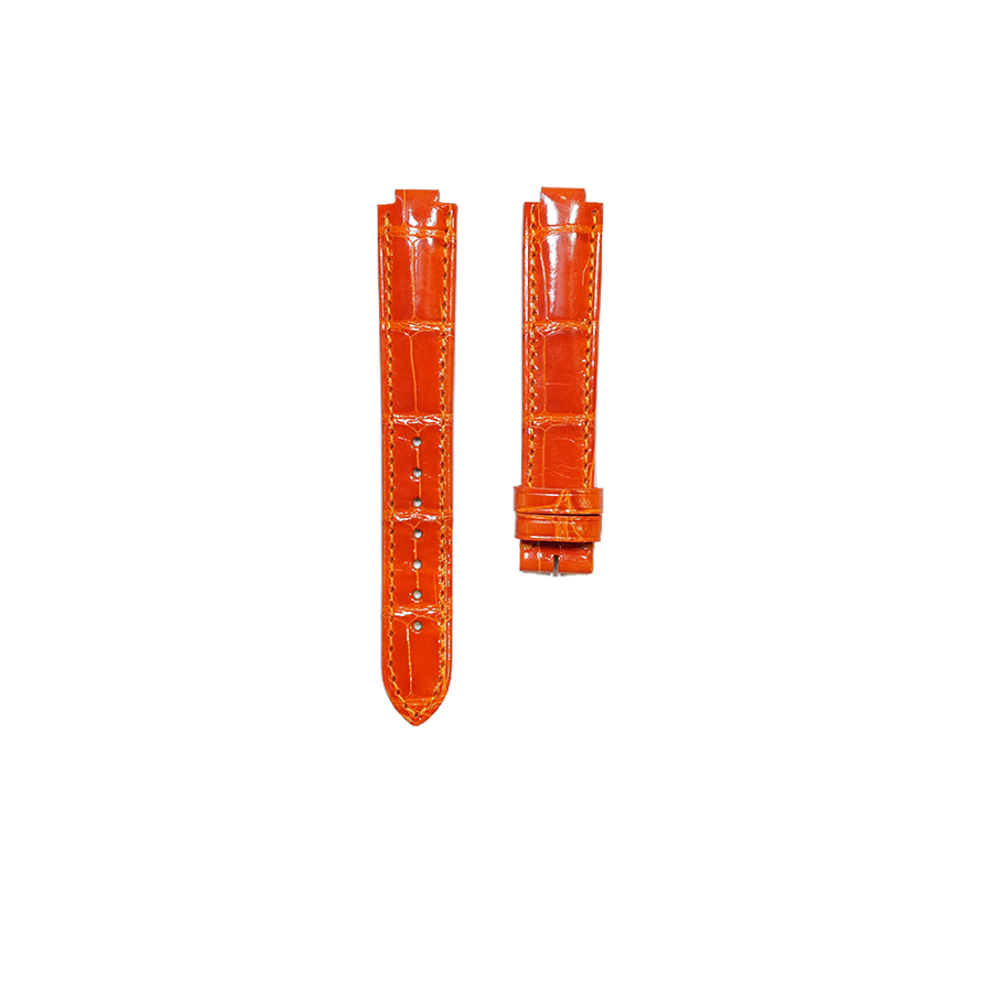 Cartier KD4N Alligator Strap - Shiny Orange