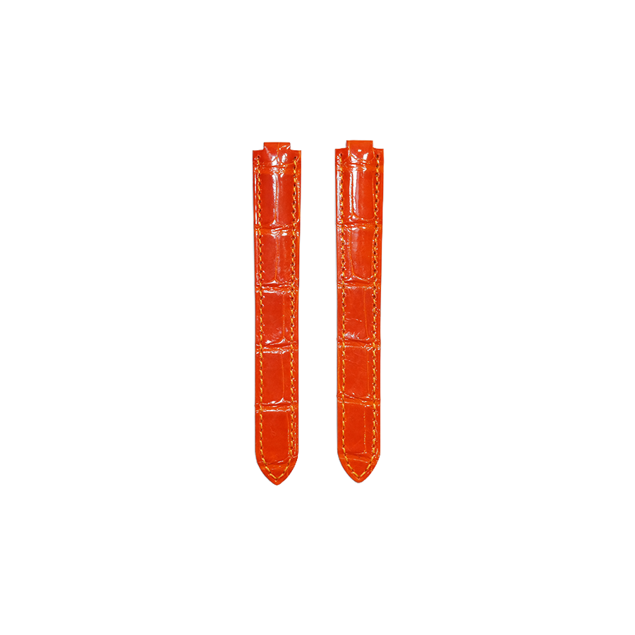 Cartier KD4N Alligator Strap - Shiny Orange
