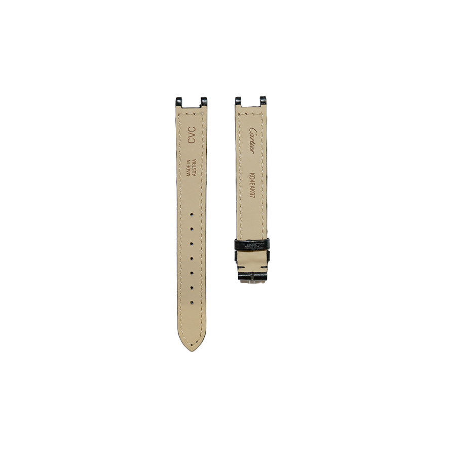Cartier KD4E Alligator Strap - Mat Black