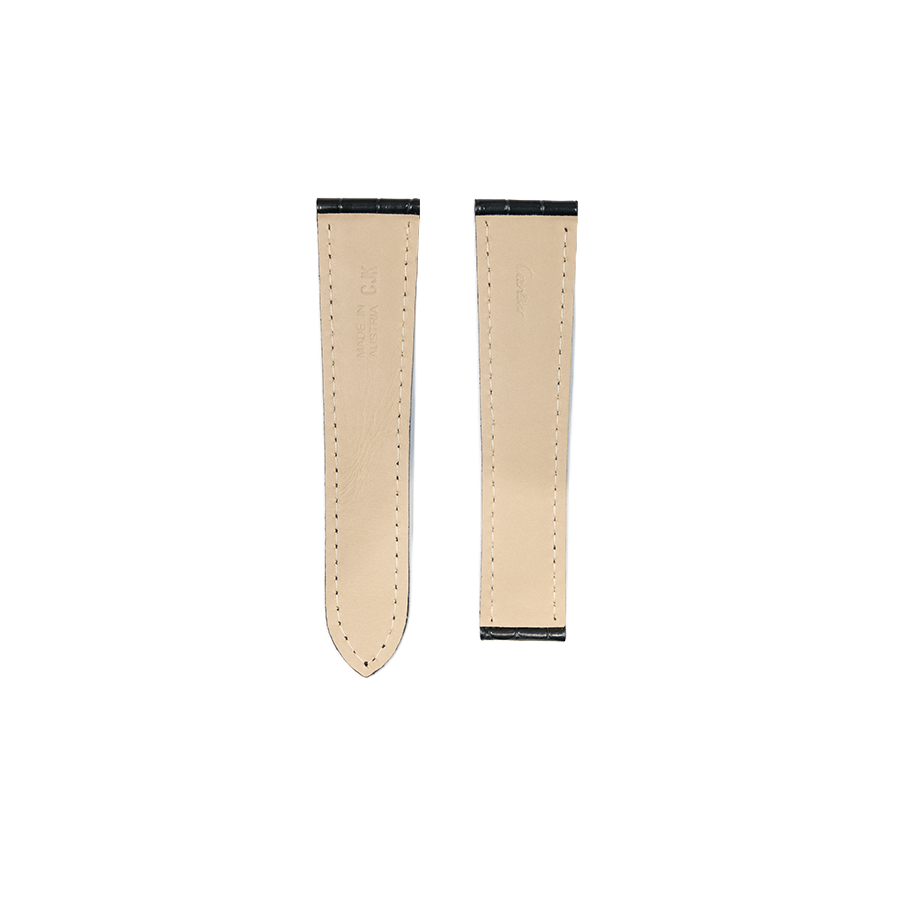Cartier KD20 Alligator Strap - Noir Mat Black