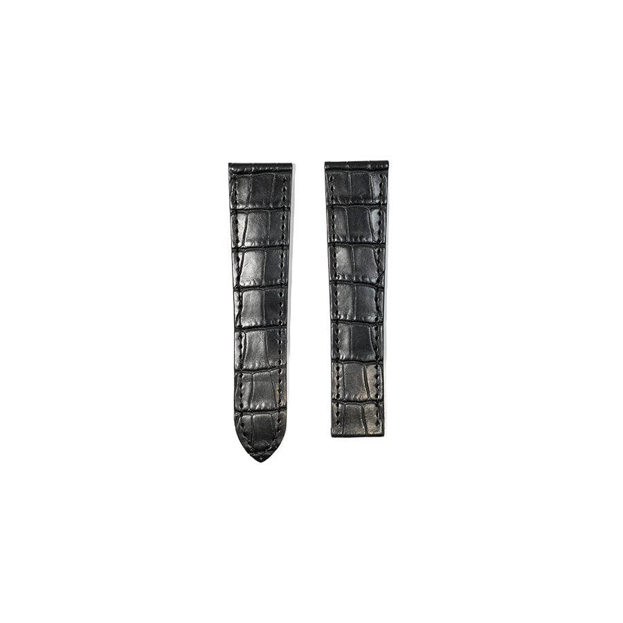 Cartier KD20 Alligator Strap - Noir Mat Black