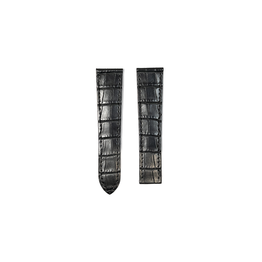 Cartier KD20 Alligator Strap - Noir Mat Black
