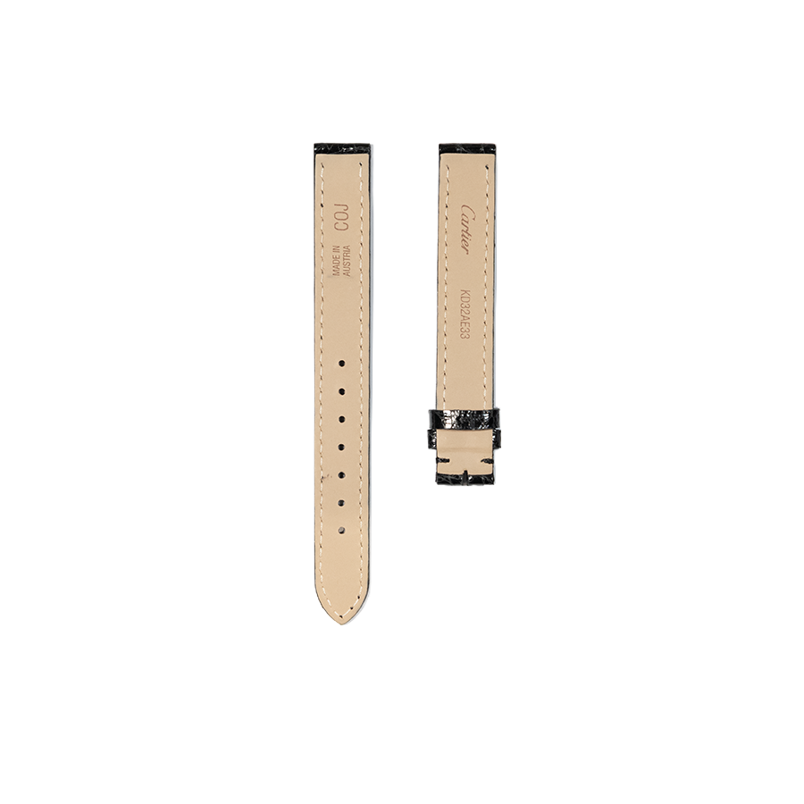 Cartier KD32 Crocodile Strap - Shiny Black
