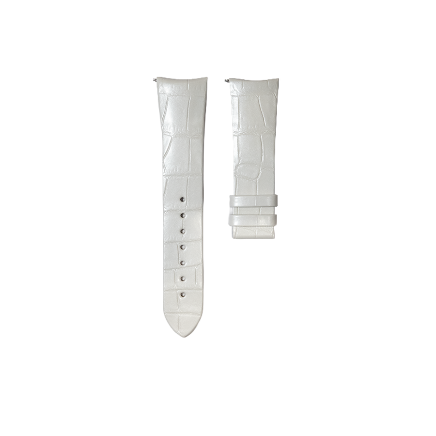 Chaumet Alligator Leather Strap - Pearl White