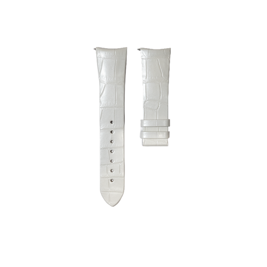 Chaumet Alligator Leather Strap - Pearl White