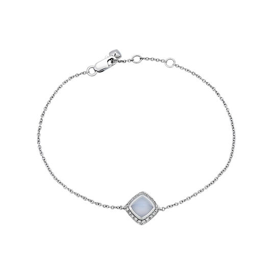 Fred 18K White Gold Diamond Chalcedony Bracelet