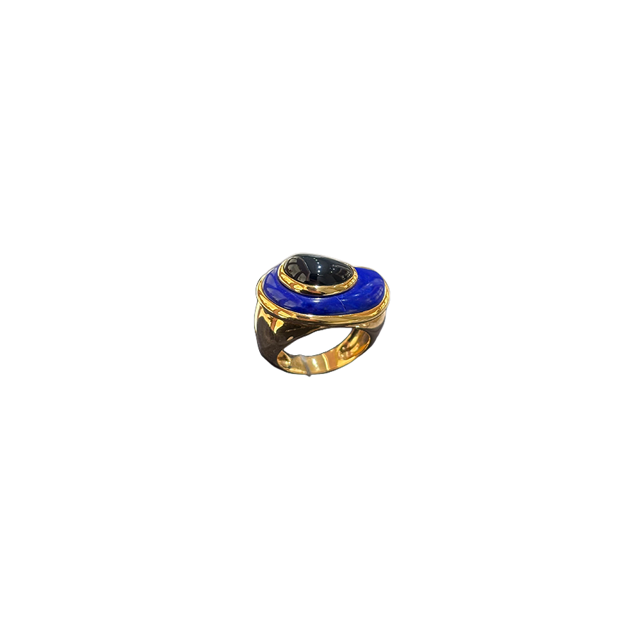 FRED Nuage Ring in 18K Yellow Gold with Lapis Lazuli and Onyx