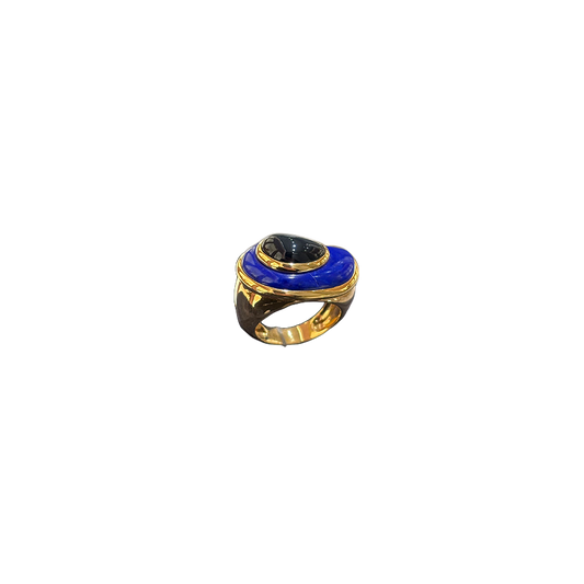 FRED Nuage Ring in 18K Yellow Gold with Lapis Lazuli and Onyx