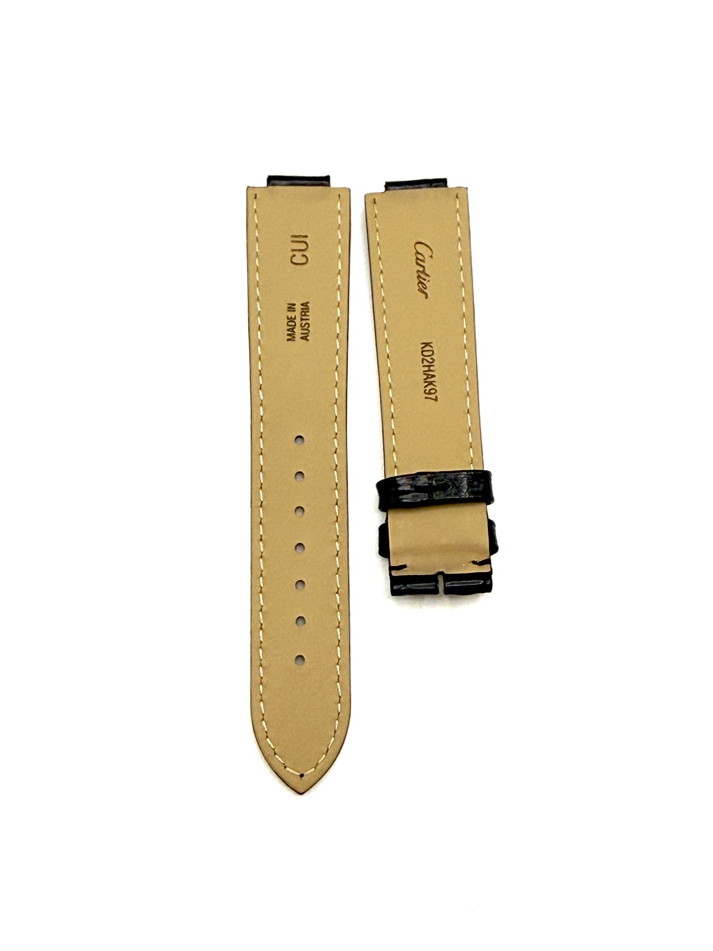 Cartier Black Alligator Watch 18/16mm Strap