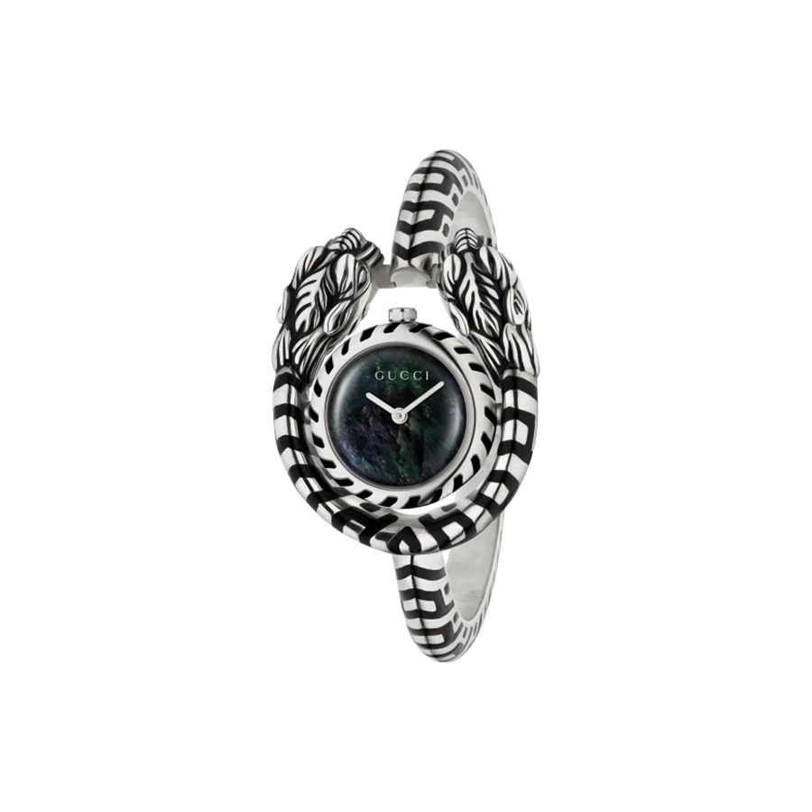 Gucci Dionysus Quartz Watch with Carved Silver Rotating Case