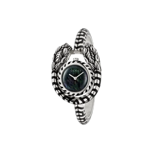 Gucci Dionysus Quartz Watch with Carved Silver Rotating Case