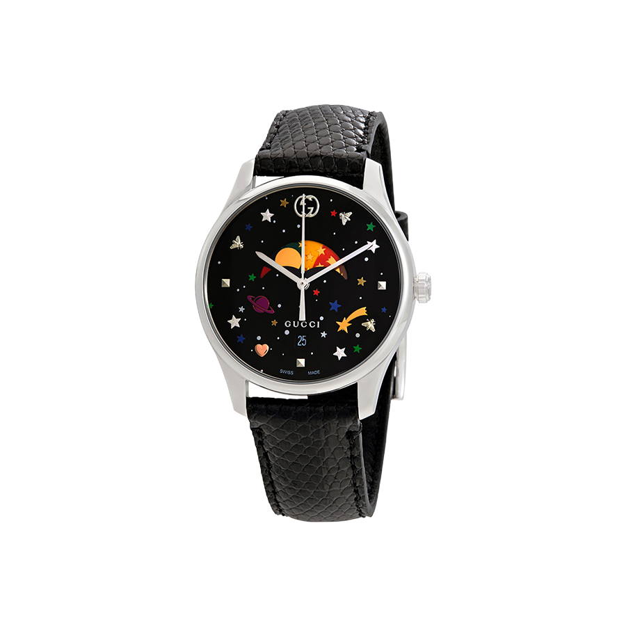 Gucci G-Timeless Quartz Moonphase Medium Slim Black Dial Ladies Watch