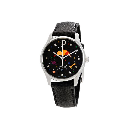 Gucci G-Timeless Quartz Moonphase Medium Slim Black Dial Ladies Watch