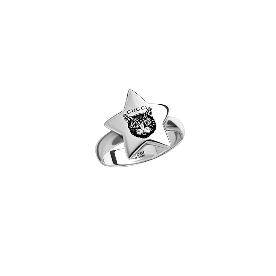 Gucci Blind for Love Feline Ring in Sterling Silver