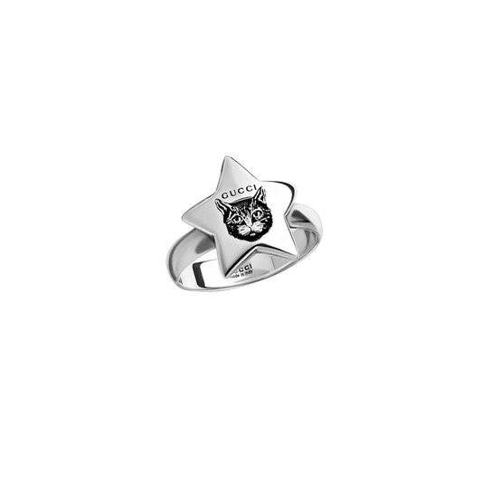 Gucci Blind for Love Feline Ring in Sterling Silver