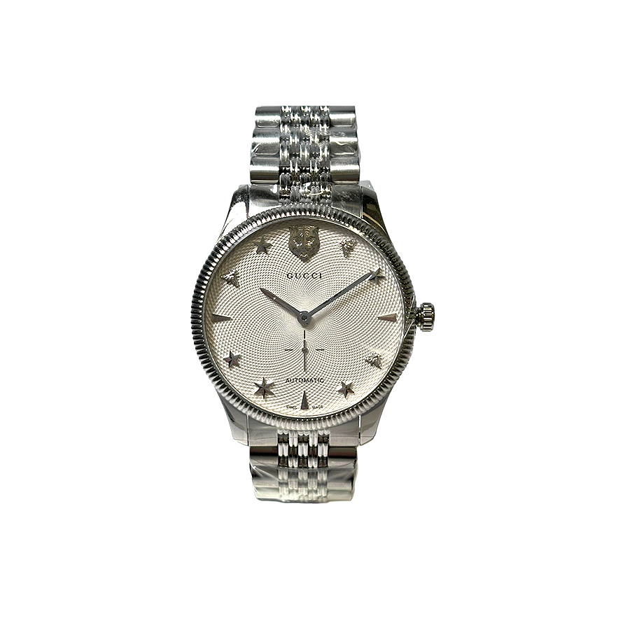Gucci G-Timeless Automatic white guilloche Stainless Steel watch