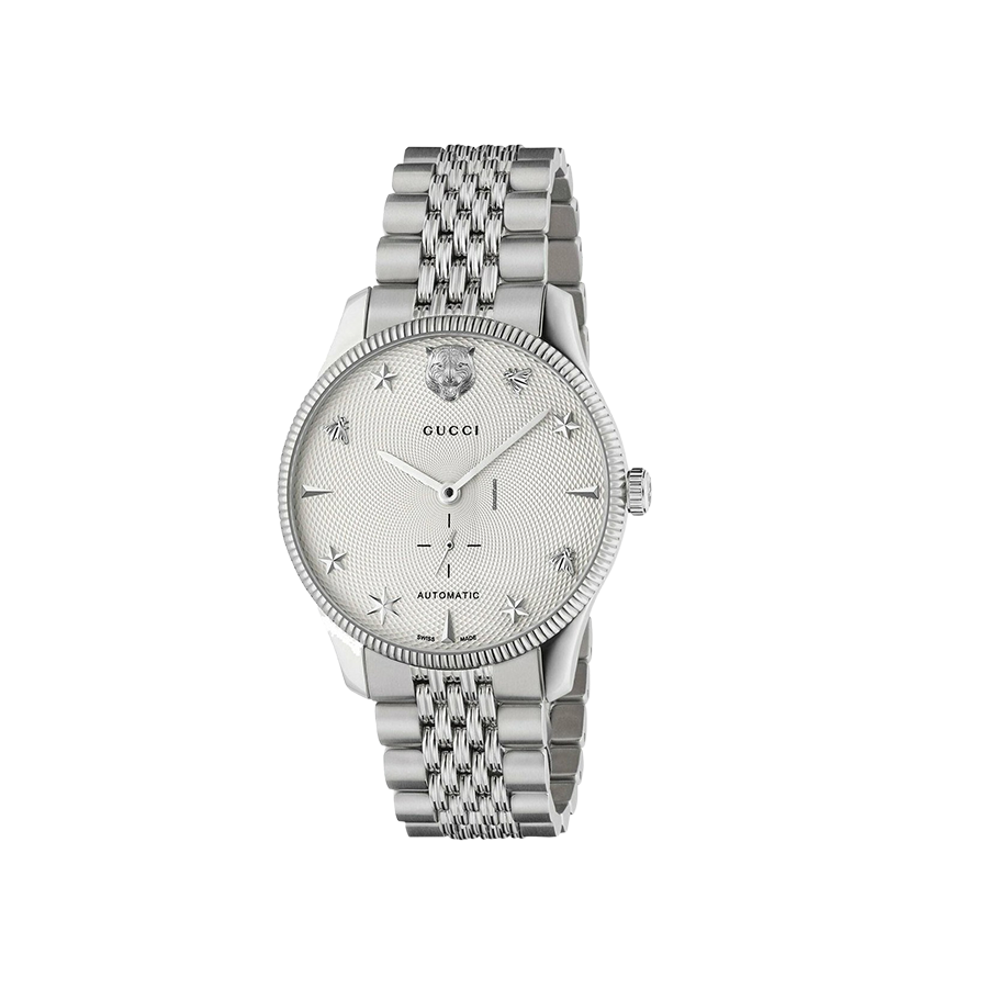 Gucci G-Timeless Automatic white guilloche Stainless Steel watch