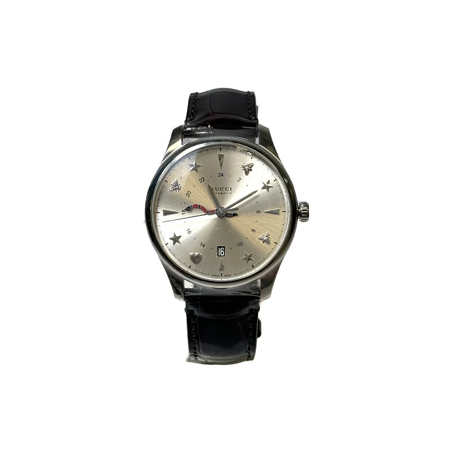 Gucci G-Timeless GMT Automatic Large Slim Stainless Steel Watch