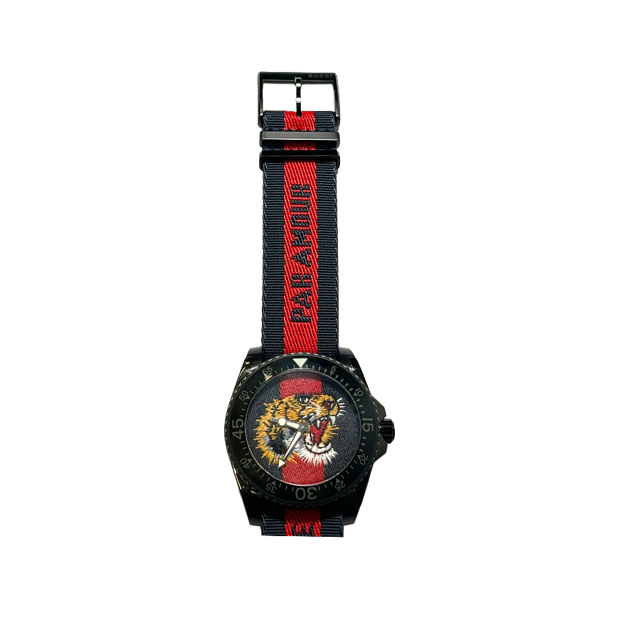 Gucci Dive Tiger Quartz Watch in Black PVD Case