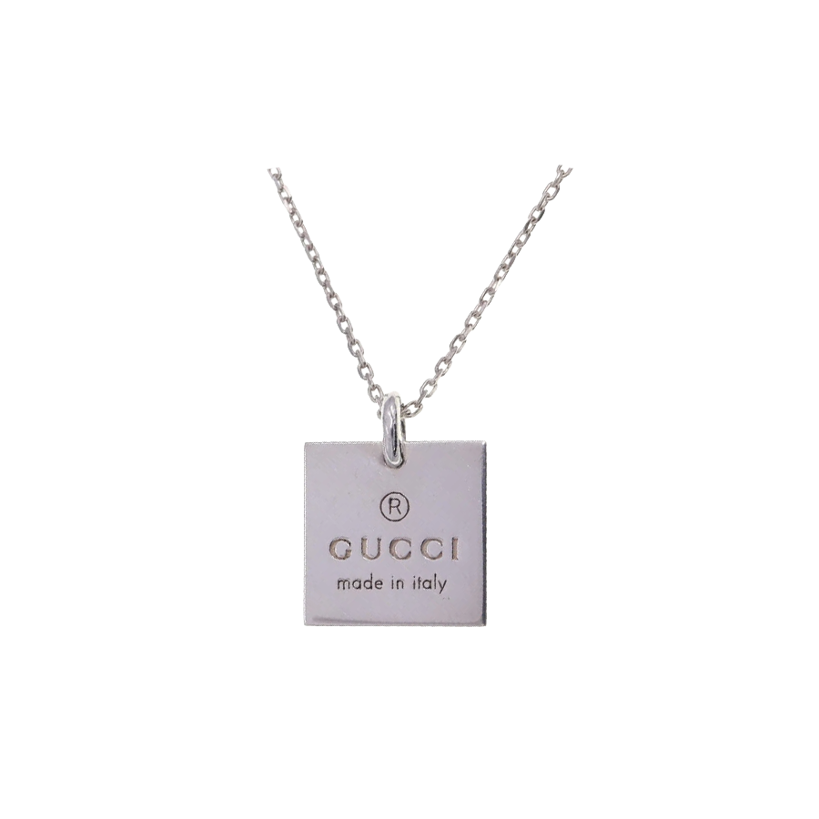 Gucci Trademark Square Necklace in Sterling Silver