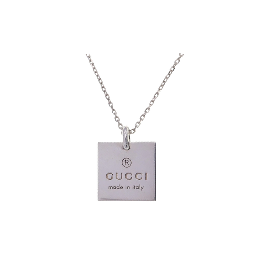 Gucci Trademark Square Necklace in Sterling Silver