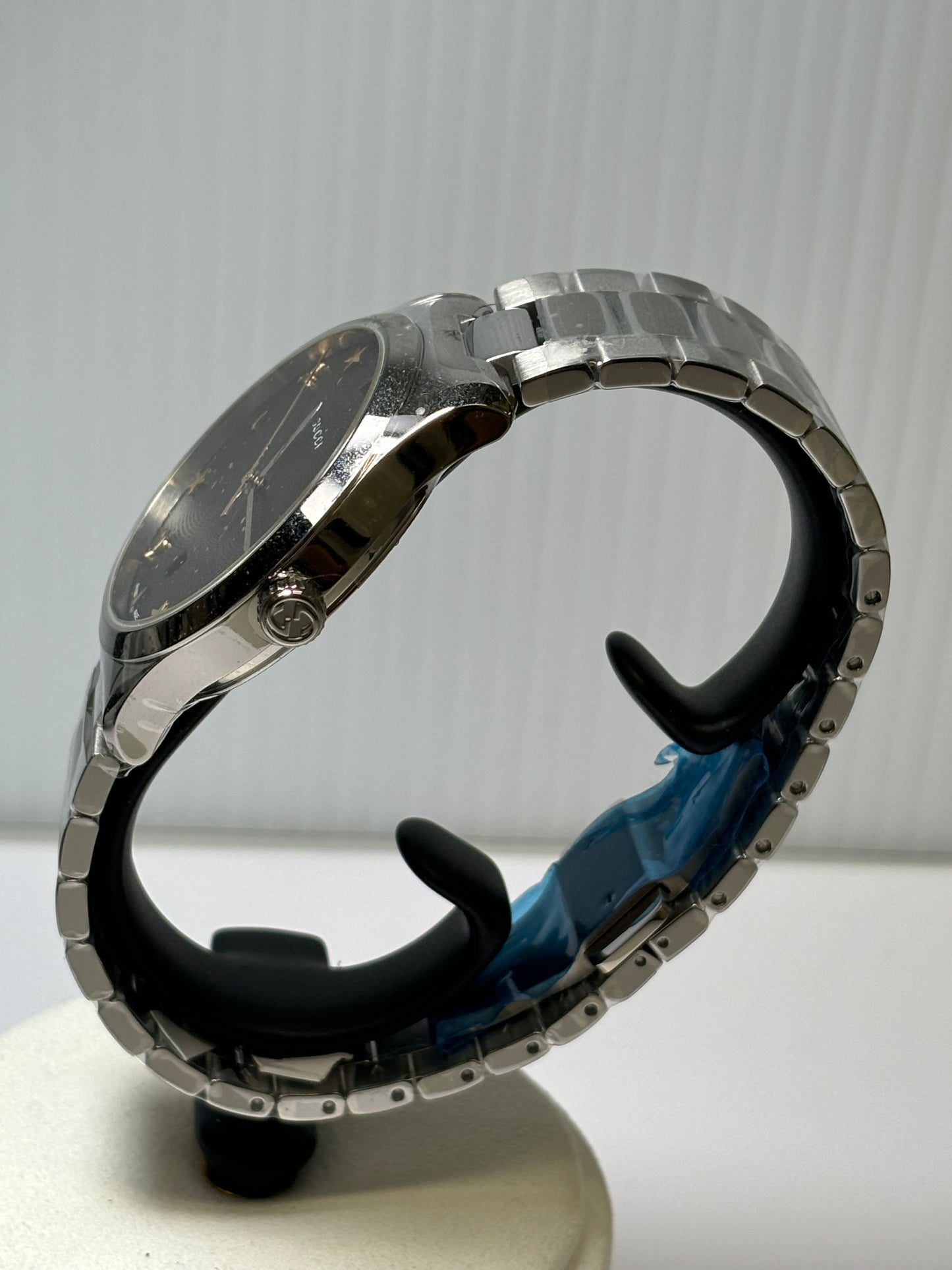 Gucci G-Timeless Iconic Automatic  Black Guilloche Dial Stainless Steel Watch