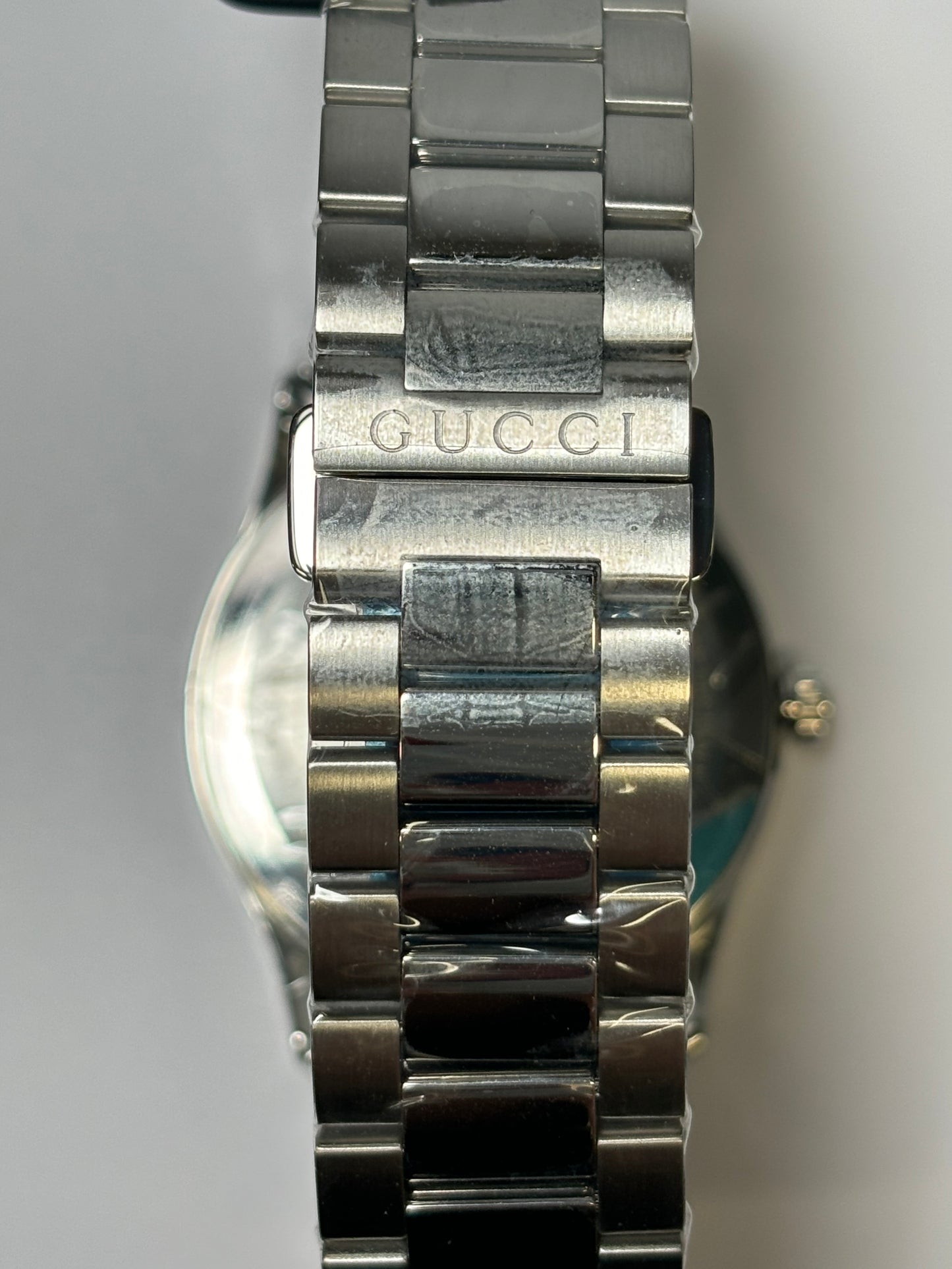 Gucci G-Timeless Iconic Automatic  Black Guilloche Dial Stainless Steel Watch