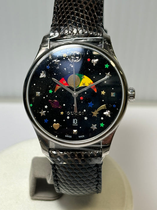 Gucci G-Timeless Quartz Moonphase Medium Slim Black Dial Ladies Watch