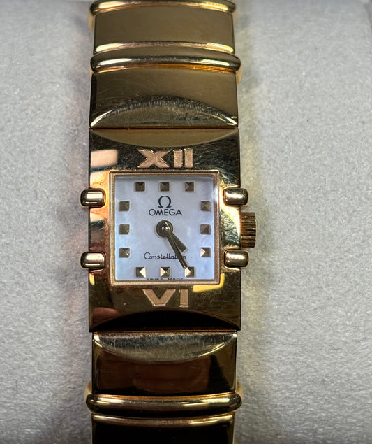 Omega Constellation Quadra Ladies Watch in 18K Yellow Gold