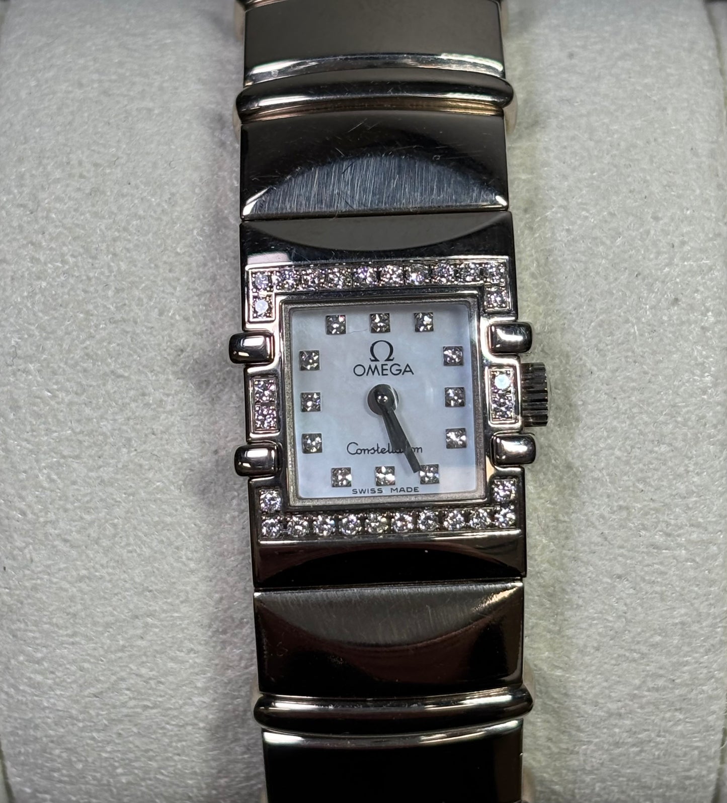 Omega Constellation Quadra Ladies Watch in 18K White Gold with Diamonds