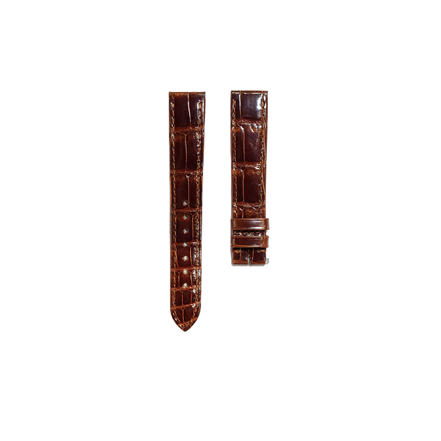 Cartier KD5A Alligator Strap - Shiny Brown