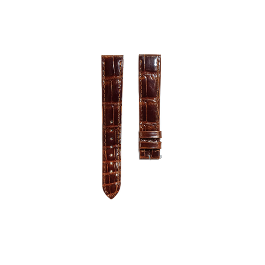 Cartier KD5A Alligator Strap - Shiny Brown