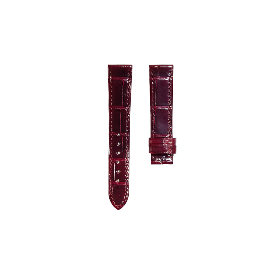 Cartier KD5A Alligator Strap - Shiny Red Brown