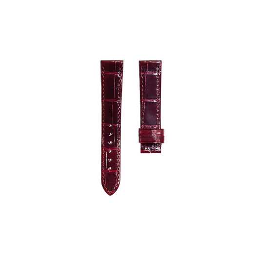 Cartier KD5A Alligator Strap - Shiny Red Brown