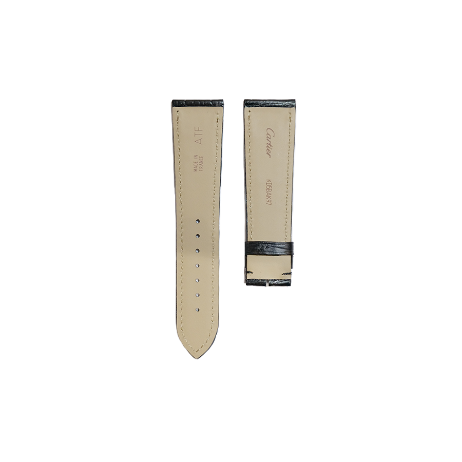 Cartier KD5B Alligator Strap - Mat Black