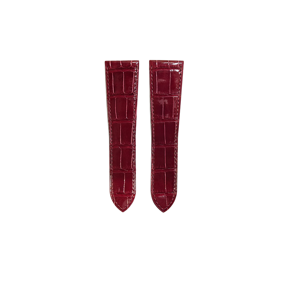 Cartier KD5C Alligator Strap - Shiny Red Brown
