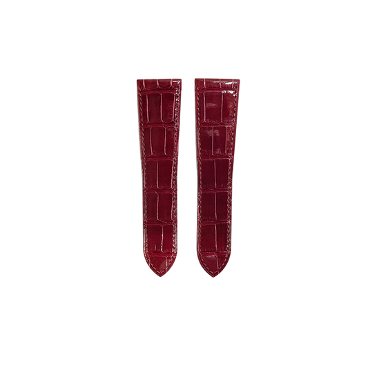 Cartier KD5C Alligator Strap - Shiny Red Brown