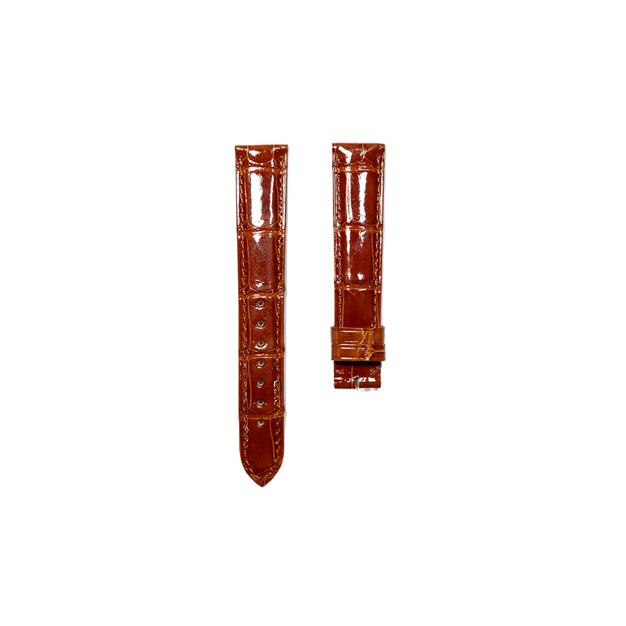 Cartier KD02 Alligator Strap - Gold Shiny Brown