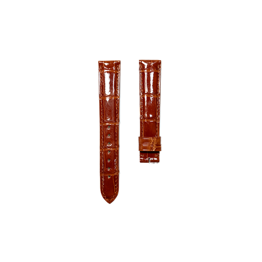 Cartier KD02 Alligator Strap - Gold Shiny Brown